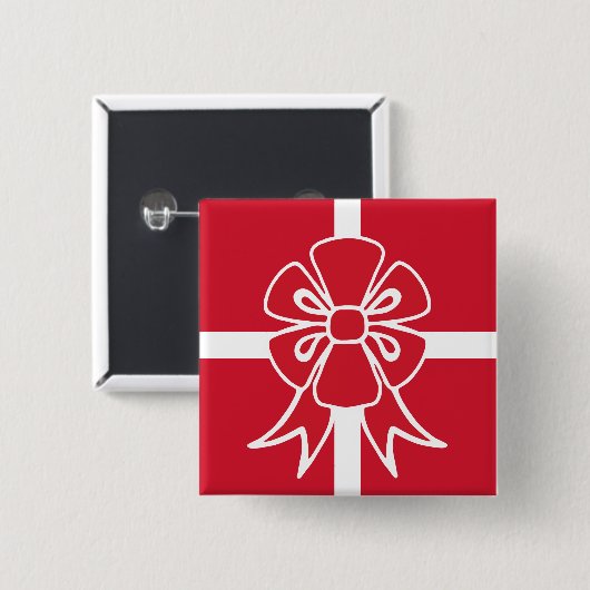 Rode Kerstboog Button (Voorkant /achterkant)