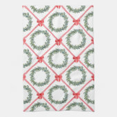 Rode kerstboog en lint theedoek (Verticaal)