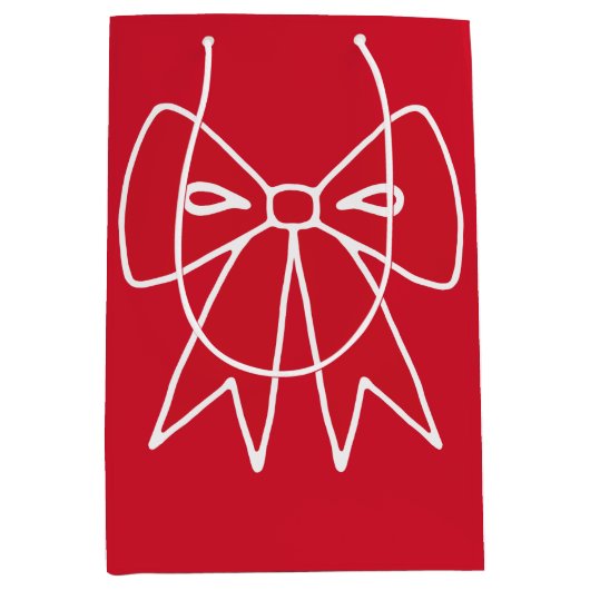 Rode Kerstboog Gift Bag Medium Cadeauzakje (Voorkant)