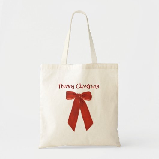Rode Kerstboog met Zalig Kerstmis Tekst Tote Bag (Voorkant)