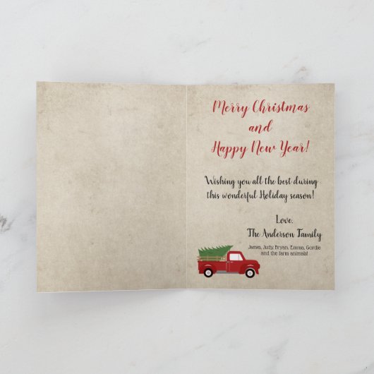 Rode  kerstboom, aangepast aan de rode kerstboom feestdagen kaart (Binnen)