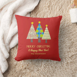 Rode Kerstboom Aangepaste Vakantie Kussen