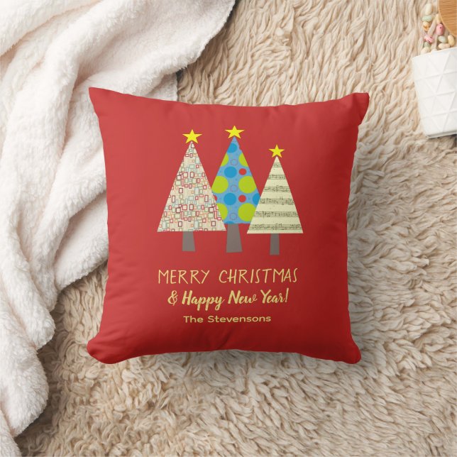 Rode Kerstboom Aangepaste Vakantie Kussen (Deken)