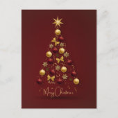 RODE KERSTBOOM BALLEN confetti Briefkaart (Voorkant)