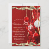 Rode Kerstboom ballen Corporate Christmas Party Kaart (Voorkant)
