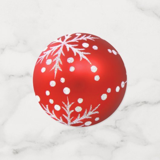 Rode kerstboom Baubles Confetti (Kleine voorkant)