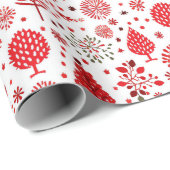 Rode kerstboom cadeau inpakpapier (Rol Hoek)