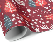 Rode kerstboom cadeau inpakpapier (Rol Hoek)