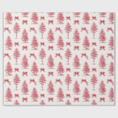 rode kerstboom cadeaupapier (Vlak)