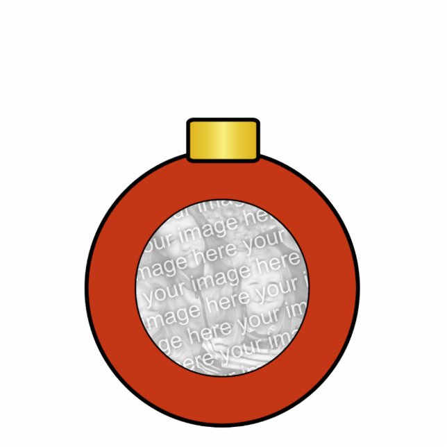Rode kerstboom - Eigen versiering Fotobeeldje Ornament (Voorkant)