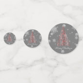 Rode kerstboom en Snowflakes Confetti (Voorkanten)