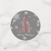 Rode kerstboom en Snowflakes Confetti (Kleine voorkant)