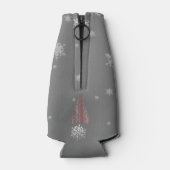 Rode kerstboom en Snowflakes flessenkoeler Flesjeskoeler (Achterkant)