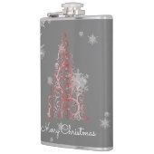 Rode kerstboom en Snowflakes kolf Heupfles (Links)
