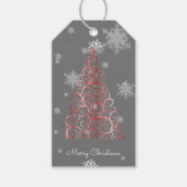 Rode kerstboom en Snowflakes Label Cadeaulabel (Voorkant)