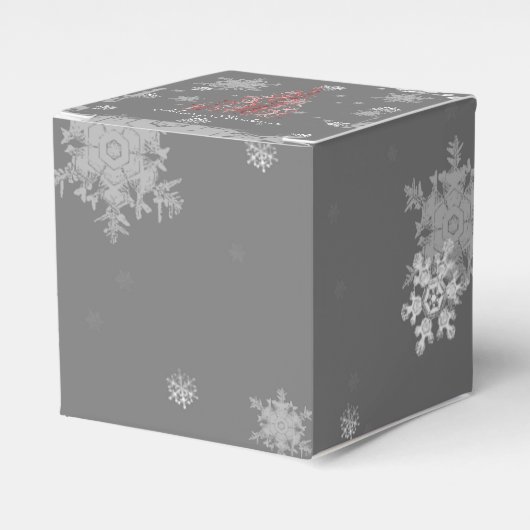 Rode kerstboom en Snowflakes voor forendoosjes Bedankdoosjes (Voorkant Zijde)