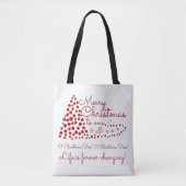 Rode kerstboom, feestelijke Canvas tas (Voorkant)