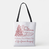 Rode kerstboom, feestelijke Canvas tas (Achterkant)