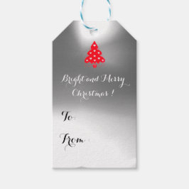 RODE KERSTBOOM FEESTPARTY blauw Cadeaulabel