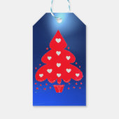 RODE KERSTBOOM FESTDAG PARTY blauw Cadeaulabel (Achterkant)