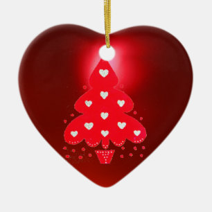 RODE KERSTBOOM FESTDAGPARTY rood Keramisch Ornament