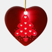 RODE KERSTBOOM FESTDAGPARTY rood Keramisch Ornament (Achterkant)
