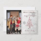Rode Kerstboom foto Feestdagenkaart (Voorkant)