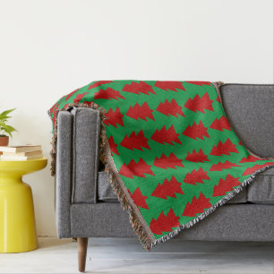 Rode Kerstboom Groene Gooi Deken