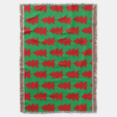 Rode Kerstboom Groene Gooi Deken (Voorkant Verticaal)