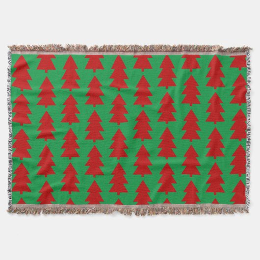 Rode Kerstboom Groene Gooi Deken (Voorkant)