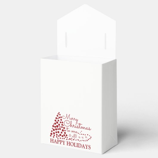 Rode kerstboom, kerstcadeaudoos bedankdoosjes (Geopend)