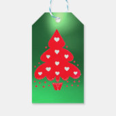 Rode KERSTBOOM KERSTFEEST groen Cadeaulabel (Achterkant)