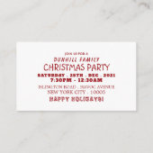 Rode kerstboom, kerstfeestkaartje uitgenodigd informatiekaartje (Achterkant)