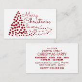 Rode kerstboom, kerstfeestkaartje uitgenodigd informatiekaartje (Voorkant / Achterkant)