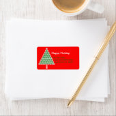 Rode Kerstboom Kerstmis retour adres label (Insitu)