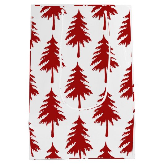 Rode kerstboom medium cadeauzakje (Achterkant)