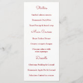 Rode kerstboom, menu Kerstmis (Achterkant)