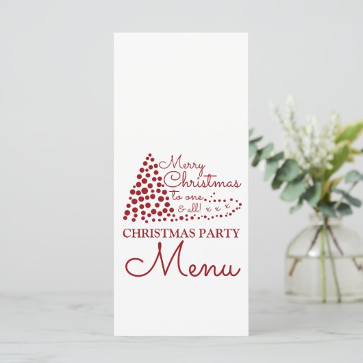 Rode kerstboom, menu Kerstmis (Staand voorkant)