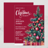 Rode kerstboom met cadeaus en waterverf kaart (Voorkant / Achterkant)