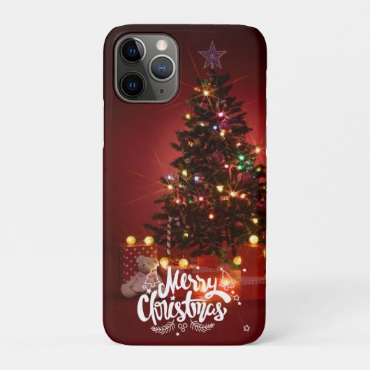 Rode Kerstboom met Cadeaus Vrolijke Kerstmis Case-Mate iPhone Case (Achterkant)