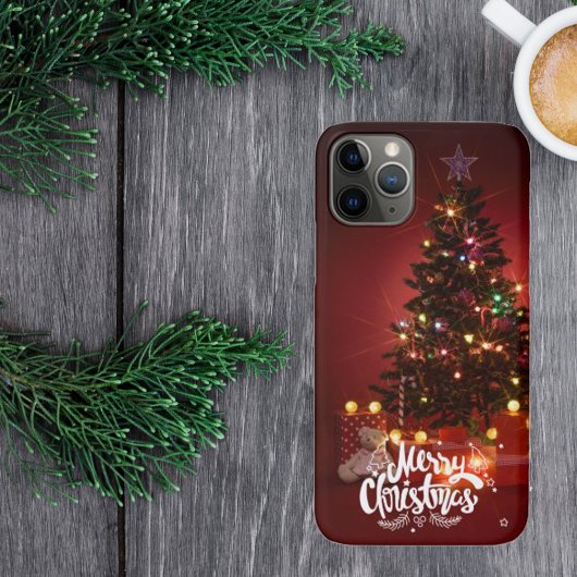 Rode Kerstboom met Cadeaus Vrolijke Kerstmis Case-Mate iPhone Case