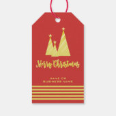 Rode kerstboom met kerst cadeaulabel (Achterkant)