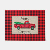  rode kerstboom met pantserdeuren deurmat (Voorkant)