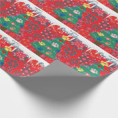 Rode kerstboom met pootjes Ornamenten Cadeaupapier (Hoek)