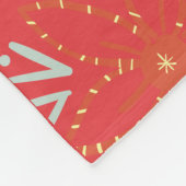 Rode kerstboom met poten ornamenten fleece deken (Hoek)