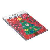 Rode kerstboom met poten ornamenten notitieboek (Rechterzijde)