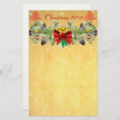 Rode kerstboom met sterren & Garland Stationery Briefpapier (Voorkant / Achterkant)
