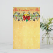 Rode kerstboom met sterren & Garland Stationery Briefpapier (Staand voorkant)