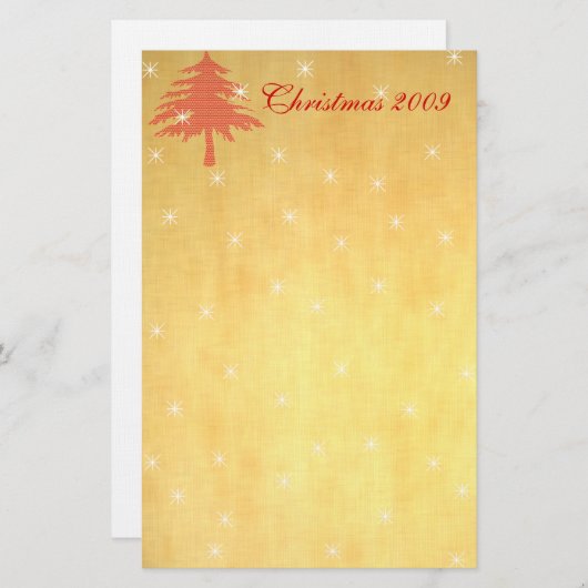Rode kerstboom met sterren Stationery Briefpapier (Voorkant / Achterkant)