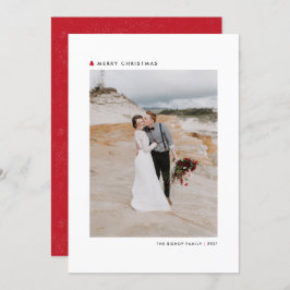 Rode kerstboom Modern Merry-kerstfoto Feestdagenkaart